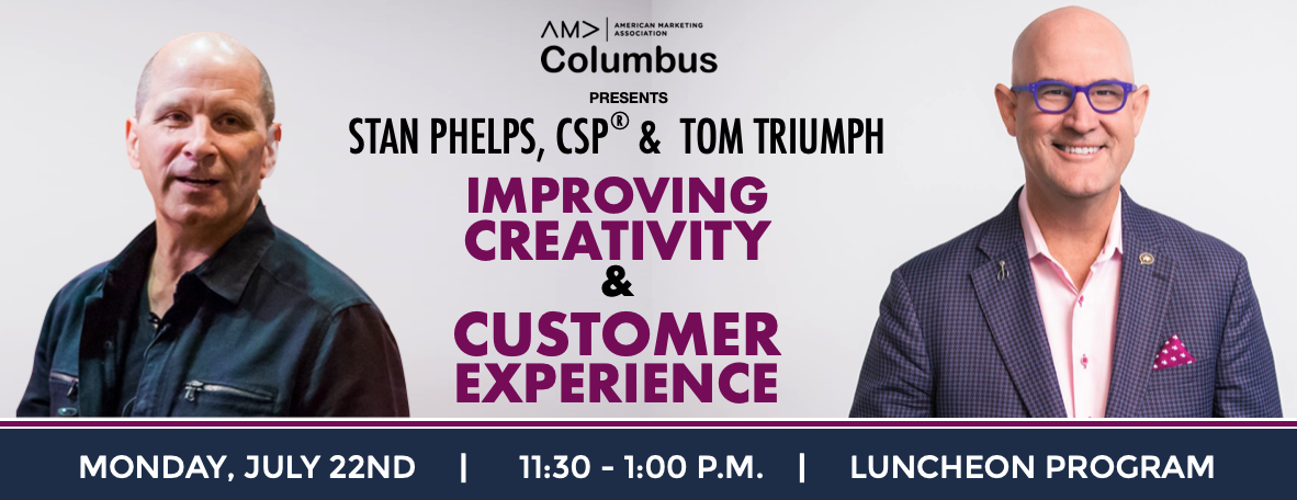 The AMA Columbus will host marketing gurus Stan Phelps and Tom Triumph at the MLK Branch of the Columbus Metro Library July 22, 2024.
